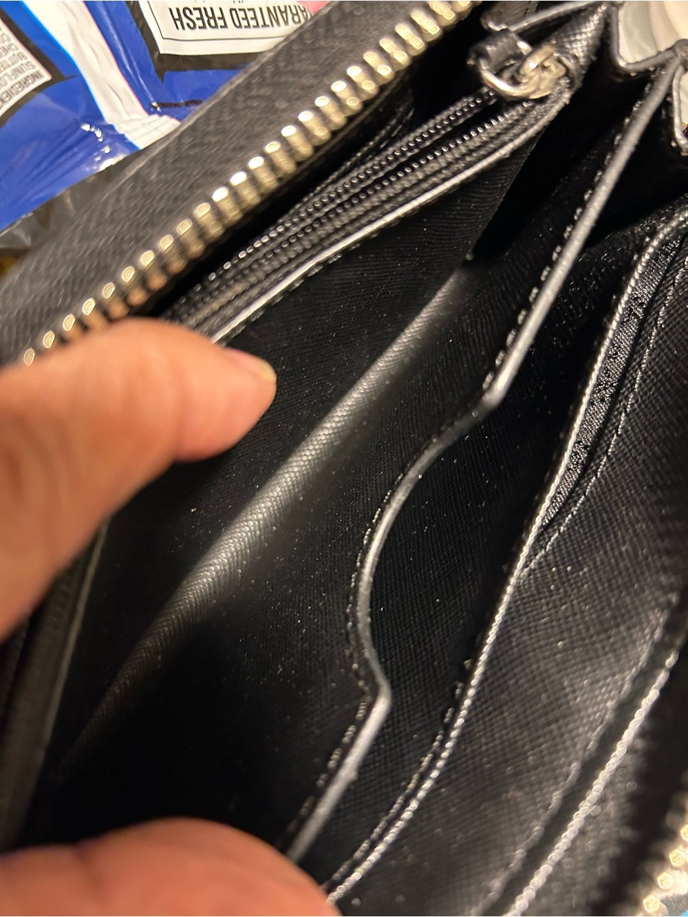 Michael Kors Black Pebbled Leather Zip-Around Wallet with Logo Plaque - Picture 6 of 8